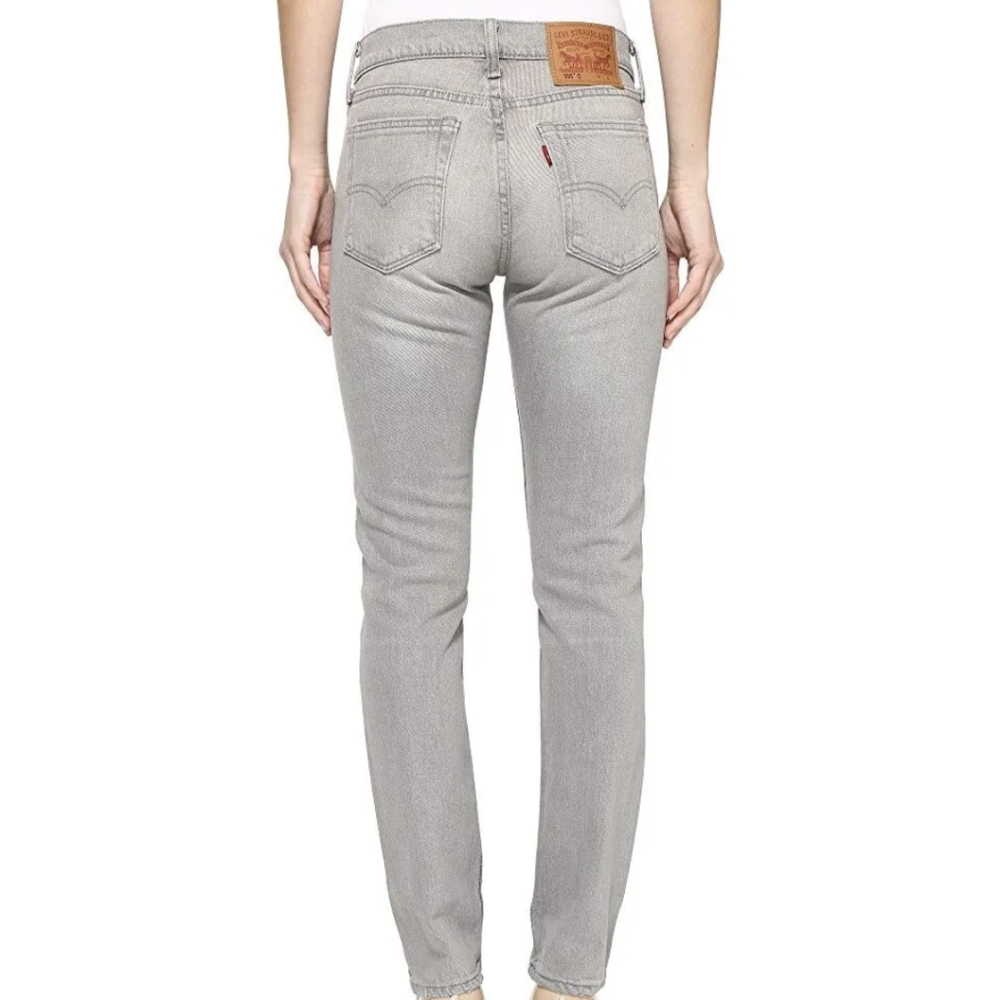 Levi's 505 C Straight Leg Gray Distressed Jeans 26x30